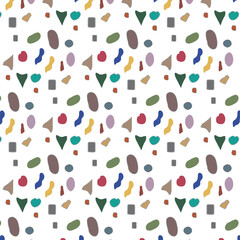 seamless background with colorful confetti, spots, ornament, print for wallpapers, clothes, bed linen, children's textiles, gift wrapping, postcards,
