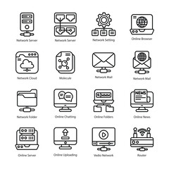 Network and communication  vector  outline Icon Design illustration. Network and communication Symbol on White background EPS 10 File set 5
