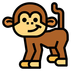 monkey filled outline icon style