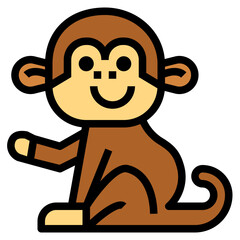 monkey filled outline icon style