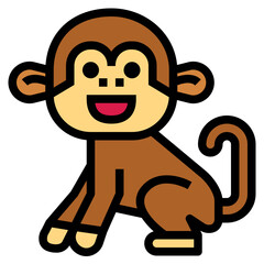 monkey filled outline icon style