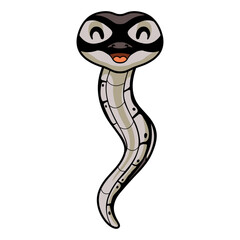 Cute happy python snake cartoon