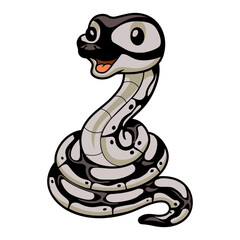 Cute happy python snake cartoon