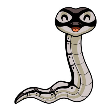 Cute happy python snake cartoon