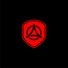 Shield badge triangle A G circle logo