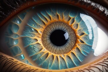wonderful close up macro studio image of the retina of human eyes. Generative AI
