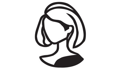 Obraz premium beauty fashion woman face single icon illustration 