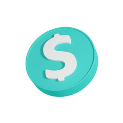 3D render money coin saving on pastel green background.3d money coin icon bundles cash