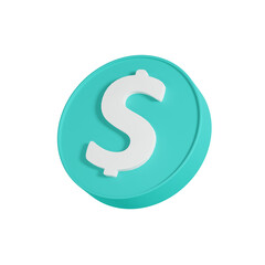 3D render money coin saving on pastel green background.3d money coin icon bundles cash