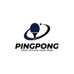 rackets for ping pong or table tennis vector logo concept isolated on white background