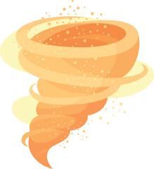 Tornado desert sand swirl air catastrophe dangerous climate disaster hurricane isometric vector