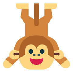monkey flat icon style