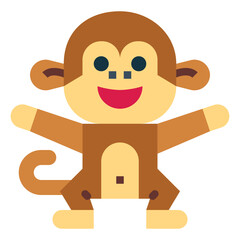 monkey flat icon style