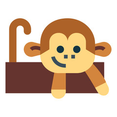 monkey flat icon style