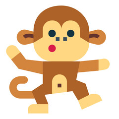 monkey flat icon style
