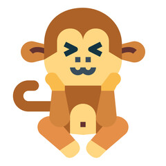 monkey flat icon style