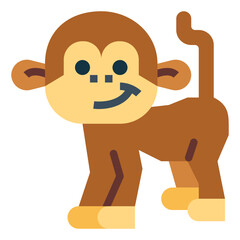 monkey flat icon style