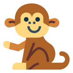monkey flat icon style