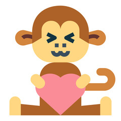 Obraz na płótnie Canvas monkey flat icon style