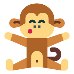 monkey flat icon style