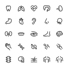 Icon set - Human Anatomy line icon
