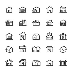 Icon set - Home and resident line icon