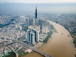 Panoramic view of Ho Chi Minh City from above