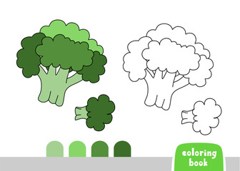 Coloring Book for Kids Broccoli Page for Books Magazines Coloring Vector Illustration