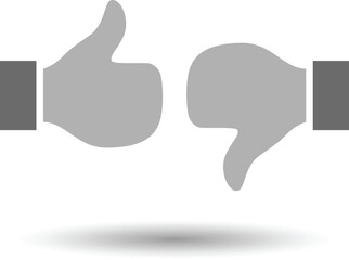 Thumbs up and thumbs down icons. Like and dislike symbols for web and mobile app. Vector