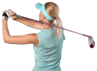 Closeup of a Female Golfer with Club