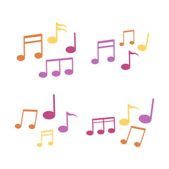 Music note, song, melody or data vector icon for music applications and websites