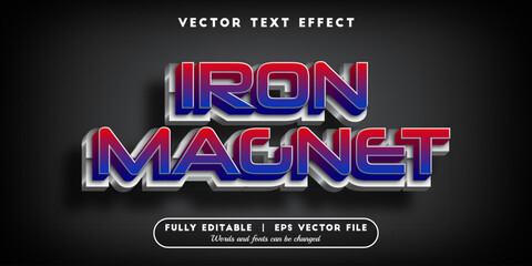 Text effects 3d iron magnet, editable text style