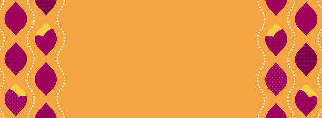 キュートなさつまいものフレーム・背景素材（バナー向け横長）