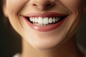 A close-up shot of a radiant smile with flawless teeth. AI-Generated