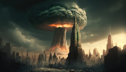 A city getting Nuked sunset.