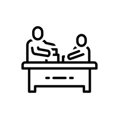 Black line icon for activities