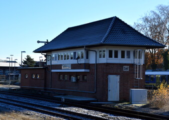 Fototapeta na wymiar Rail Way Station in the Town Soltau, Lower Saxony