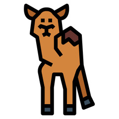camel filled outline icon style