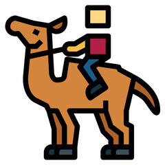 camel filled outline icon style
