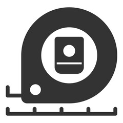 Measuring metal tape - icon, illustration on white background, glyph style