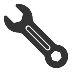 Wrench - icon, illustration on white background, glyph style