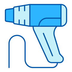 Electric thermal hair dryer - icon, illustration on white background, color style © OlegF