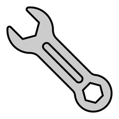 Wrench - icon, illustration on white background, grey style