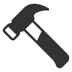 Construction hammer - icon, illustration on white background, glyph style