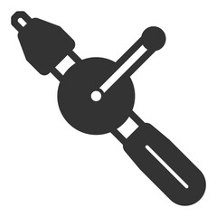 Hand drill - icon, illustration on white background, glyph style