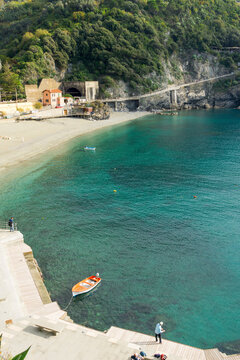 High angle view of beach at Cinque Terre
