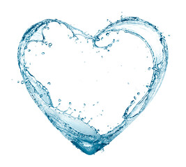 Splashes of water in the shape of a heart - obrazy, fototapety, plakaty