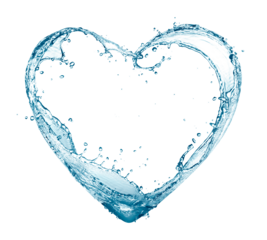 Splashes of water in the shape of a heart