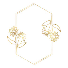 Floral gold frame illustration