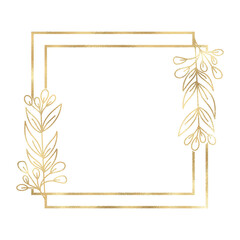 Floral gold frame illustration